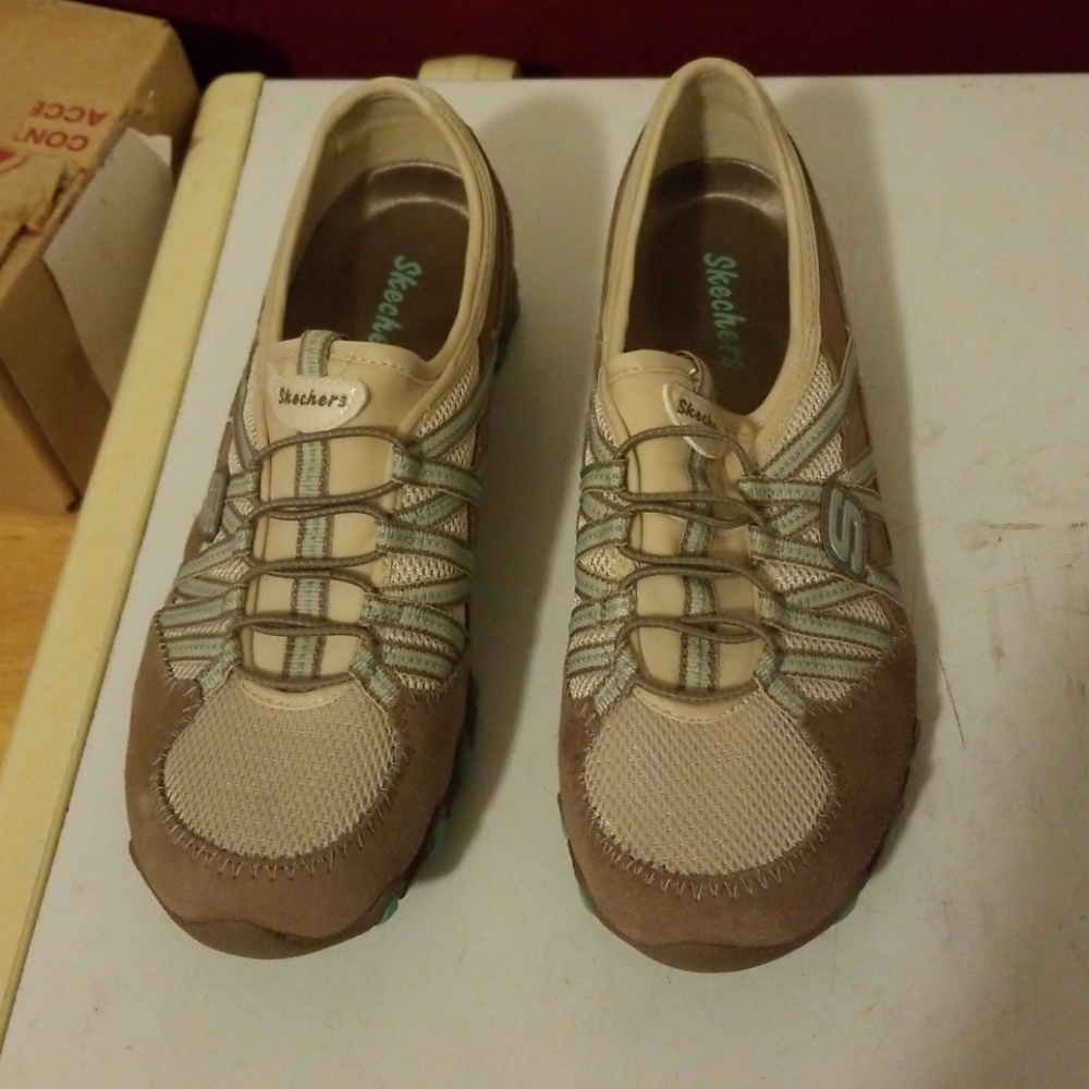 Skechers Slip On Sneakers Tan Aqua 9